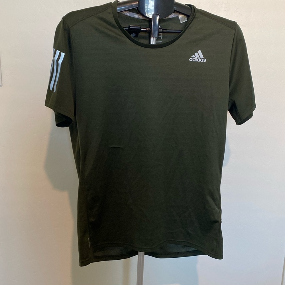 adidas Men's Own the Run Tee Green size medium